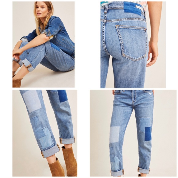 Anthropologie Pilcro Patchwork Slim Boyfriend Jean - Picture 3 of 9